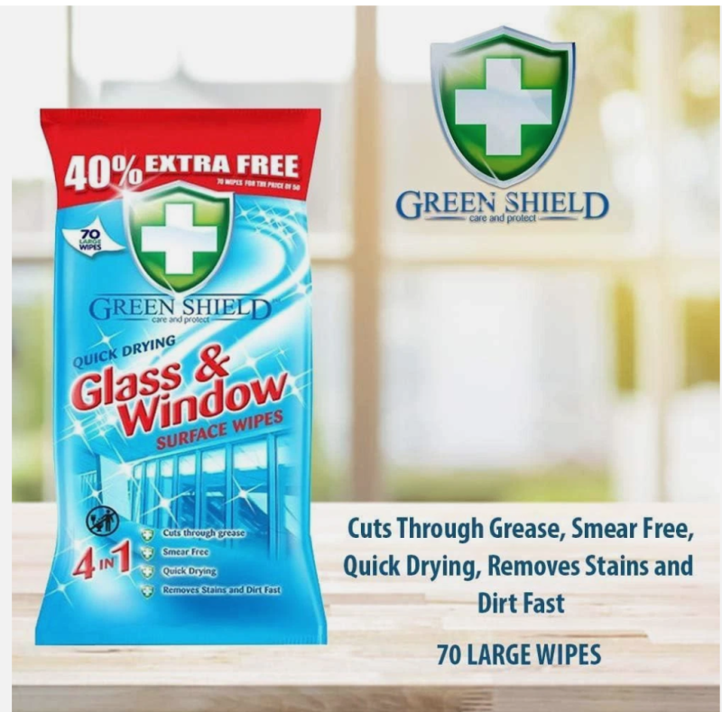 Glass & Window Surface Cleaning Wipes Dirt Cleaner 70S - Image 2